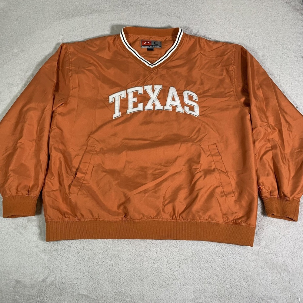 Texas Longhorns Jacket Mens Large Orange NCAA Football Pro Player Pullover
